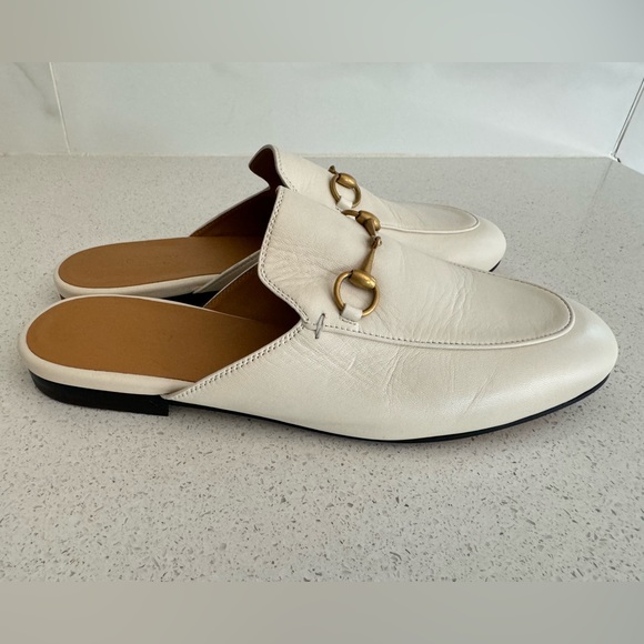 SOLD GUCCI Princetown Loafer Mule Ivory Leather Size EU 40 US 10 - Picture 3 of 9